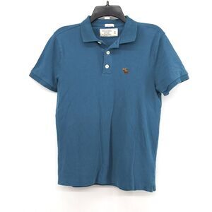 Abercrombie & Fitch Polo Shirt Mens Size XS Teal Blue Short Sleeve Rugby Golf